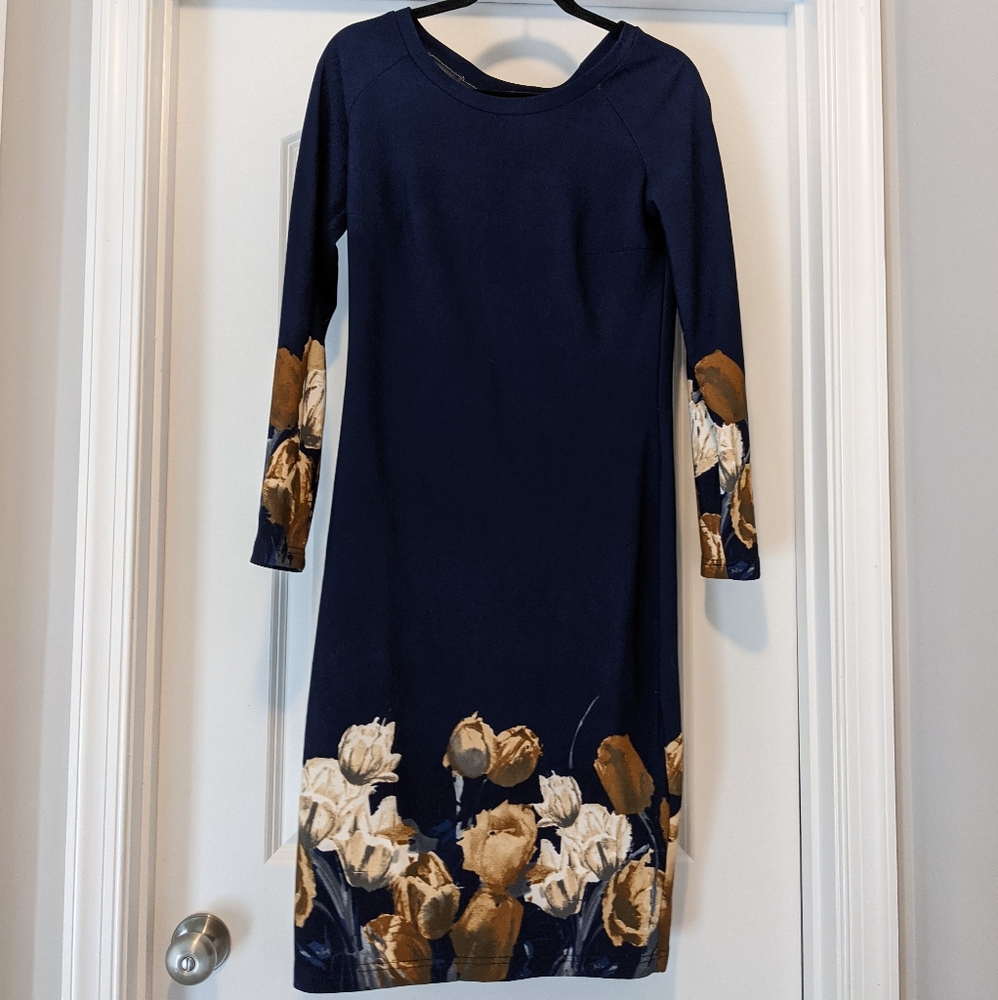 Blue/Floral Midi dress